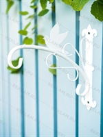 Кронштейн металлический настенный для подвесных кашпо 201-031W белый - фото 52823