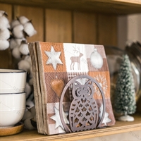 Салфетница кухонная металлическая Сова - фото 53248