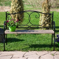Скамейка садово-парковая кованая с деревом 881-51R разборная - фото 53268