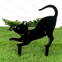 Садовая фигура металлическая Кошка с бабочкой - фото 54038