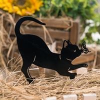 Садовая фигура металлическая Кошка с бабочкой - фото 54039