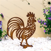 Фигура для сада из металла Петух - фото 54076