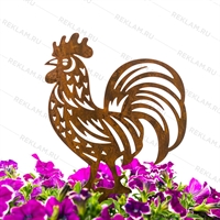 Фигура для сада из металла Петух - фото 54079