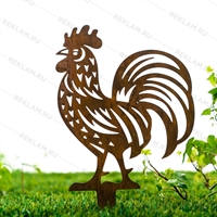 Фигура для сада из металла Петух - фото 54080