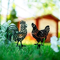 Металлическая фигурка для сада Курочка - фото 54087