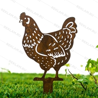 Металлическая фигурка для сада Курочка - фото 54090