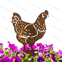 Металлическая фигурка для сада Курочка - фото 54091