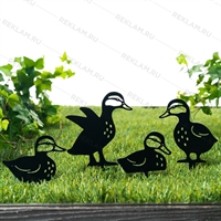 Декоративные фигуры для сада 4 шт Утки 801-138B металл - фото 54540