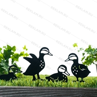 Декоративные фигуры для сада 4 шт Утки 801-138B металл - фото 54541