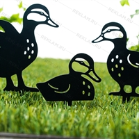 Декоративные фигуры для сада 4 шт Утки 801-138B металл - фото 54544