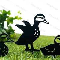 Декоративные фигуры для сада 4 шт Утки 801-138B металл - фото 54546