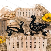 Декоративные фигуры для сада 4 шт Утки 801-138B металл - фото 54549
