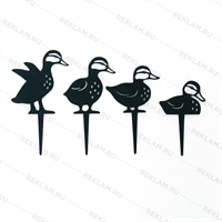 Декоративные фигуры для сада 4 шт Утки 801-138B металл - фото 54551