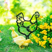 Металлическая садовая декоративная фигура 801-150 Курица - фото 54566