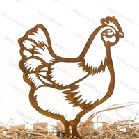 Металлическая садовая декоративная фигура 801-150 Курица - фото 54581