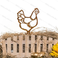 Металлическая садовая декоративная фигура 801-150 Курица - фото 54582