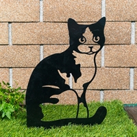 Металлическая садовая декоративная фигура Кошка - фото 54602
