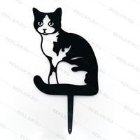 Металлическая садовая декоративная фигура Кошка - фото 54604