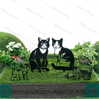 Металлическая садовая декоративная фигура Кошка - фото 54607