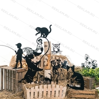 Металлическая садовая декоративная фигура Кошка - фото 54608