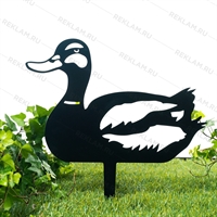 Садовая декоративная фигура Селезень металл - фото 54644