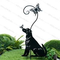 Шпалера для садовых растений Собака с бабочкой 202-015 h=110 см - фото 54660