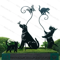 Шпалера для садовых растений Собака с бабочкой 202-015 h=110 см - фото 54663