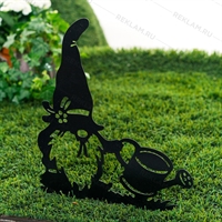 Садовая декоративная фигура Гном металл - фото 54670