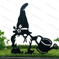 Садовая декоративная фигура Гном металл - фото 54671