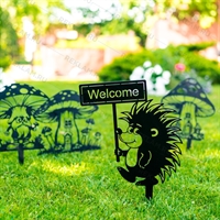 Садовая декоративная фигура Ёжик металл - фото 54683