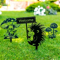 Садовая декоративная фигура Ёжик металл - фото 54684