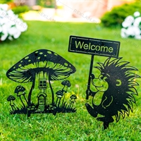 Садовая декоративная фигура Ёжик металл - фото 54685