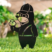 Садовая декоративная фигура Крот с мороженым металл - фото 54700