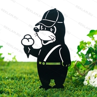 Садовая декоративная фигура Крот с мороженым металл - фото 54701