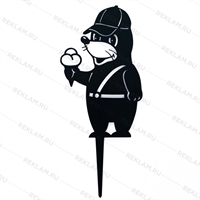 Садовая декоративная фигура Крот с мороженым металл - фото 54703