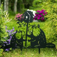 Садовая декоративная фигура Бобры металл - фото 54743