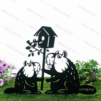 Садовая декоративная фигура Бобры металл - фото 54745