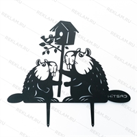 Садовая декоративная фигура Бобры металл - фото 54746