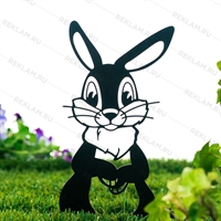 Садовая декоративная фигура Заяц металл - фото 54753