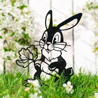 Садовая декоративная фигура Заяц металл - фото 54785