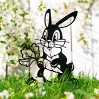 Садовая декоративная фигура Заяц металл - фото 54786