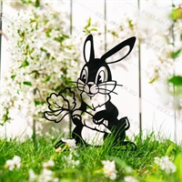 Садовая декоративная фигура Заяц металл - фото 54787