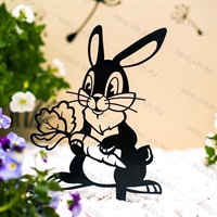 Садовая декоративная фигура Заяц металл - фото 54788