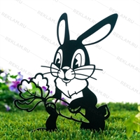 Садовая декоративная фигура Заяц металл - фото 54789