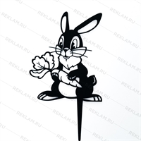 Садовая декоративная фигура Заяц металл - фото 54790