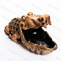 конфетница крокодил в покраске под золото