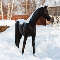 Лошадь гнедая Ростовая фигура  230 x 190 см. - фото 55456