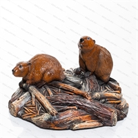 Декоративная крышка люка Бобры на запруде U09428 стеклопластик d=82 см - фото 55890