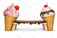 скамейка декоративная Мороженое стеклопластик