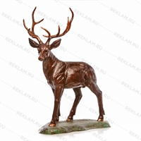 Фигура Олень, покраска под бронзу, пластик, 232 см. - фото 7364